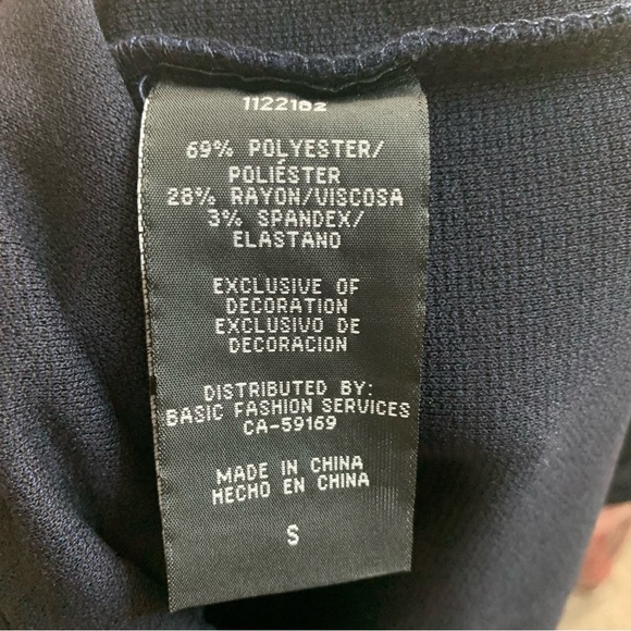 Mario Serrani Dress Women Small Midnight Blue Ribbed Short Sleeve Midi NWT - Picture 4 of 4